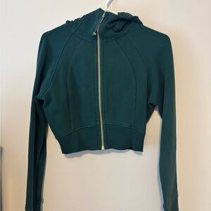 Lululemon cropped scuba hoodie - storm teal - size 6